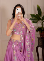 DEIANA'S Heavy Plain with crease work Lehenga Choli - Pink | Grocsy