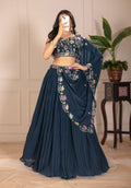 DEIANA'S Heavy Plain with crease work Lehenga Choli - Rama | Grocsy