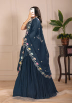 DEIANA'S Heavy Plain with crease work Lehenga Choli - Rama | Grocsy