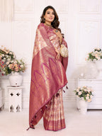 Anaita Off White Banarasi Chaturi Silk With Weaving Saree With Blouse | Grocsy