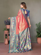 Anaita Light Pink Tissue Silk With Paithani Woven Saree With Blouse | Grocsy