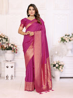 Anaita Purple Silk With Zari Weaving Saree With Blouse | Grocsy