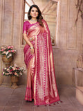 Anaita Peach Tissue Silk With Weaving Saree With Blouse | Grocsy