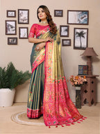 Anaita Mehendi Tissue Silk With Weaving Saree With Blouse | Grocsy