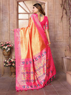 Anaita Dark Golden Tissue Silk With Weaving Saree With Blouse | Grocsy