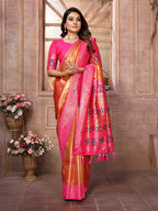 Anaita Dark Golden Tissue Silk With Weaving Saree With Blouse | Grocsy