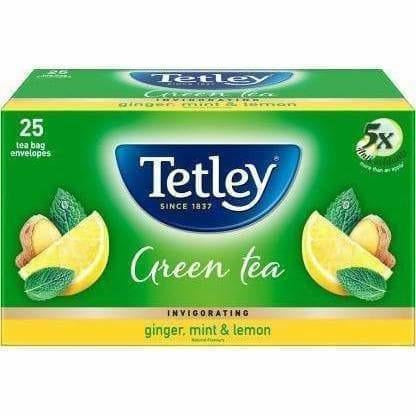 Tetley Green Tea Ginger, Mint and Lemon Tea Bags | Grocsy