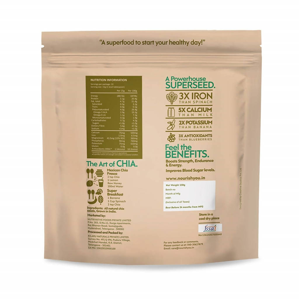 Nourish You Organic White Chia Seeds | Grocsy
