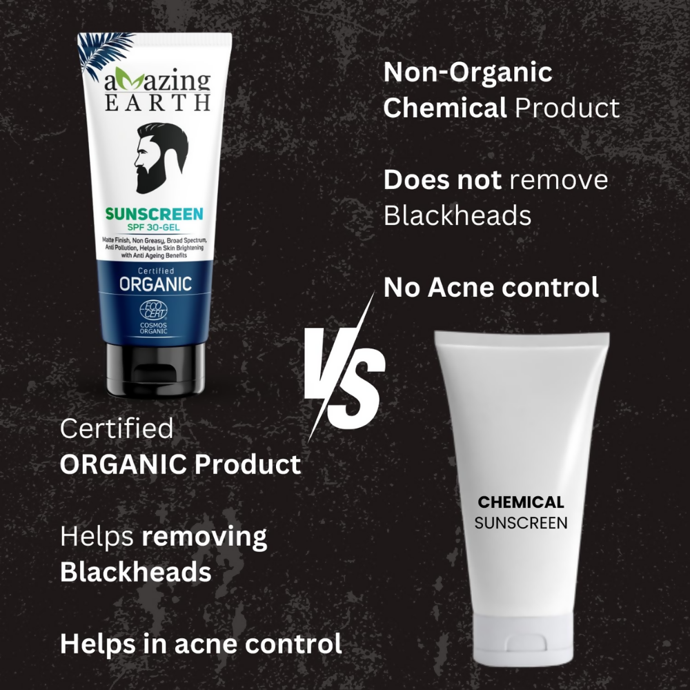 Amazing Earth Sunscreen for Men - SPF 30 Gel Cream | Grocsy