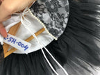 Pink Cow Fashions Black & White Shrug With Frill | Grocsy