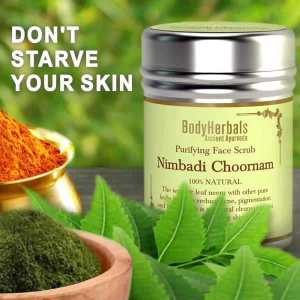 Bodyherbals Purifying Face Scrub Nimbadi Choornam | Grocsy