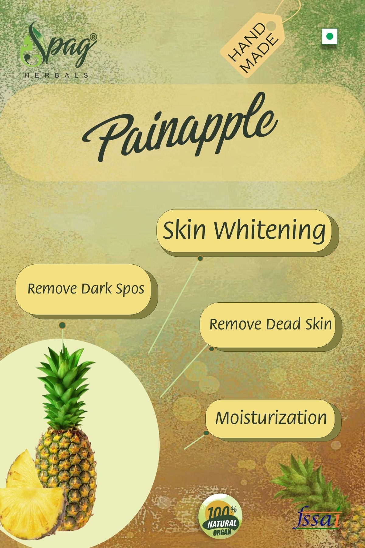 Spag Herbals Pineapple Honey Handmade Soap | Grocsy