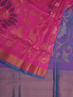 Pink and Lavender Uppada Silk Handloom Saree with All Over Design - Global Threads | Grocsy