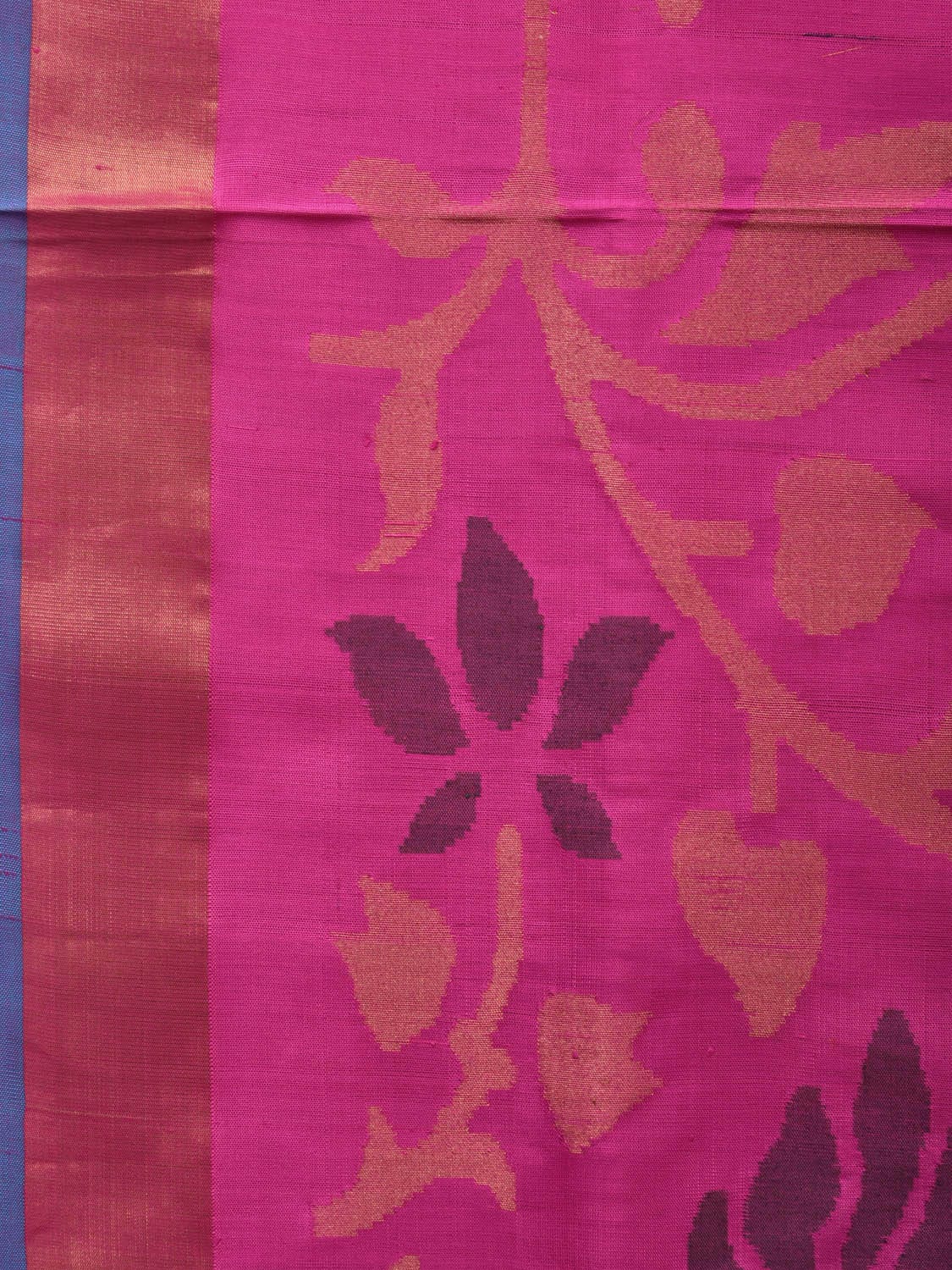 Pink and Lavender Uppada Silk Handloom Saree with All Over Design - Global Threads | Grocsy