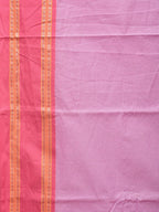 Pink Bamboo Cotton Saree with Small Checks Design No Blouse - Global Threads | Grocsy