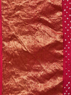 Pink Bandhani Kanchipuram Silk Handloom Saree with Kalamkari Pallu and Blouse Design - Global Threads | Grocsy