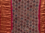 Pink Bandhani Kanchipuram Silk Handloom Saree with Kalamkari Pallu and Blouse Design - Global Threads | Grocsy