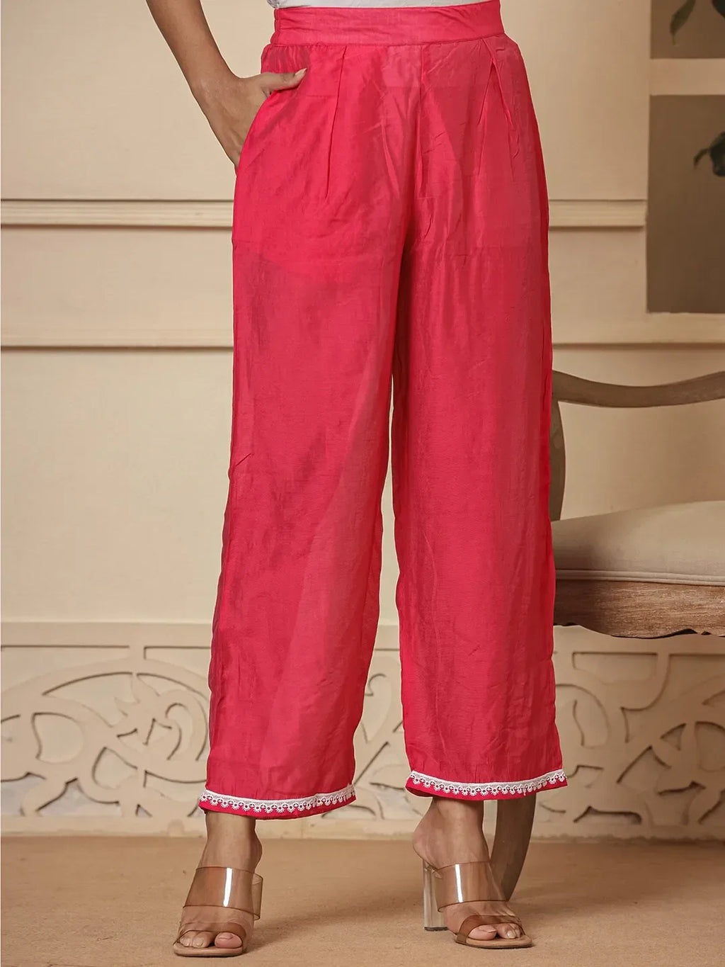 Yufta Pink Chanderi Silk Tie Dye Co-Ord Set | Grocsy