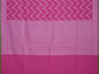 Pink Cotton Cut Work Handloom Saree with Zig-Zag Design - Global Threads | Grocsy