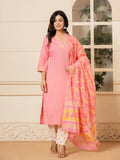 Yufta Pink Cotton Embroidered Kurta Dupatta Set | Grocsy
