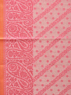 Pink Cut Work Sico Cotton Saree with Diagonal and Mango Border Design - Global Threads | Grocsy