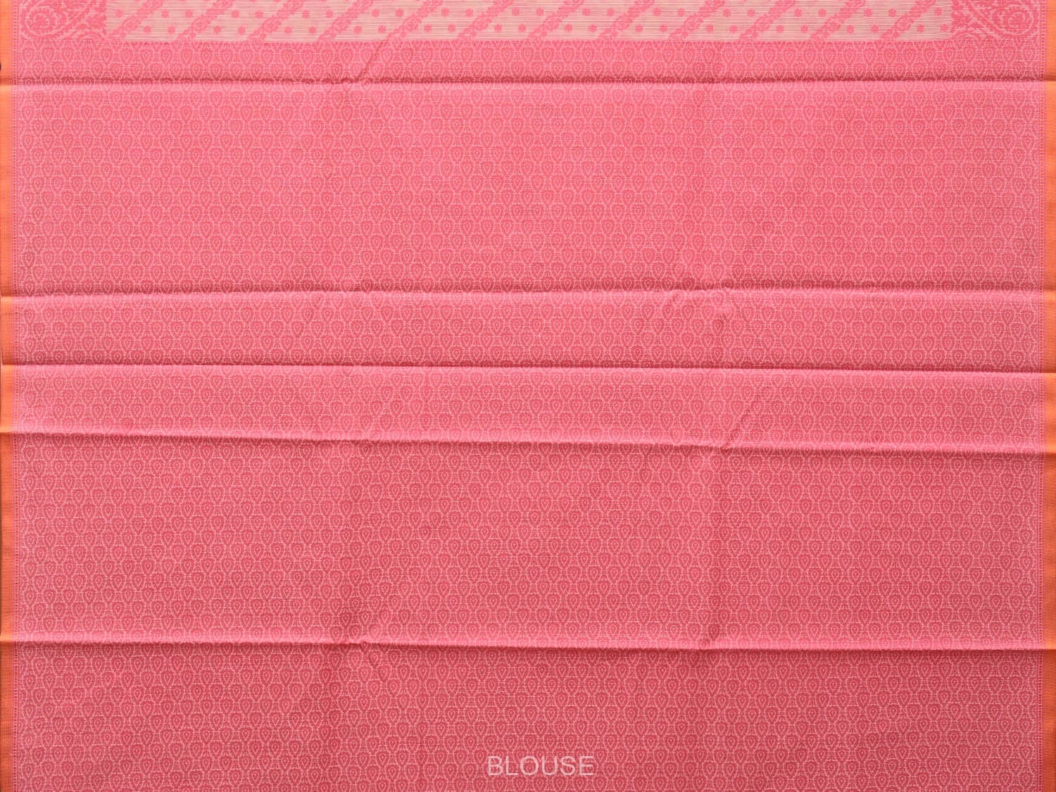 Pink Cut Work Sico Cotton Saree with Diagonal and Mango Border Design - Global Threads | Grocsy