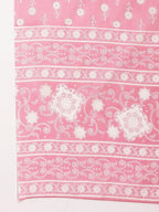 Yufta Pink Ethnic Motifs Print Straight Kurta Trouser Dupatta Set | Grocsy