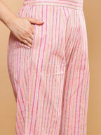 BohoJazz Pink Vacay Halter Top with Comfort Pants Co-ord Set | Grocsy
