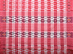Pink Pochampally Ikat Cotton Handloom Saree with Strips Design No Blouse - Global Threads | Grocsy