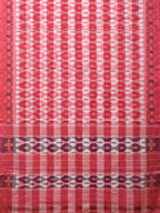 Pink Pochampally Ikat Cotton Handloom Saree with Strips Design No Blouse - Global Threads | Grocsy