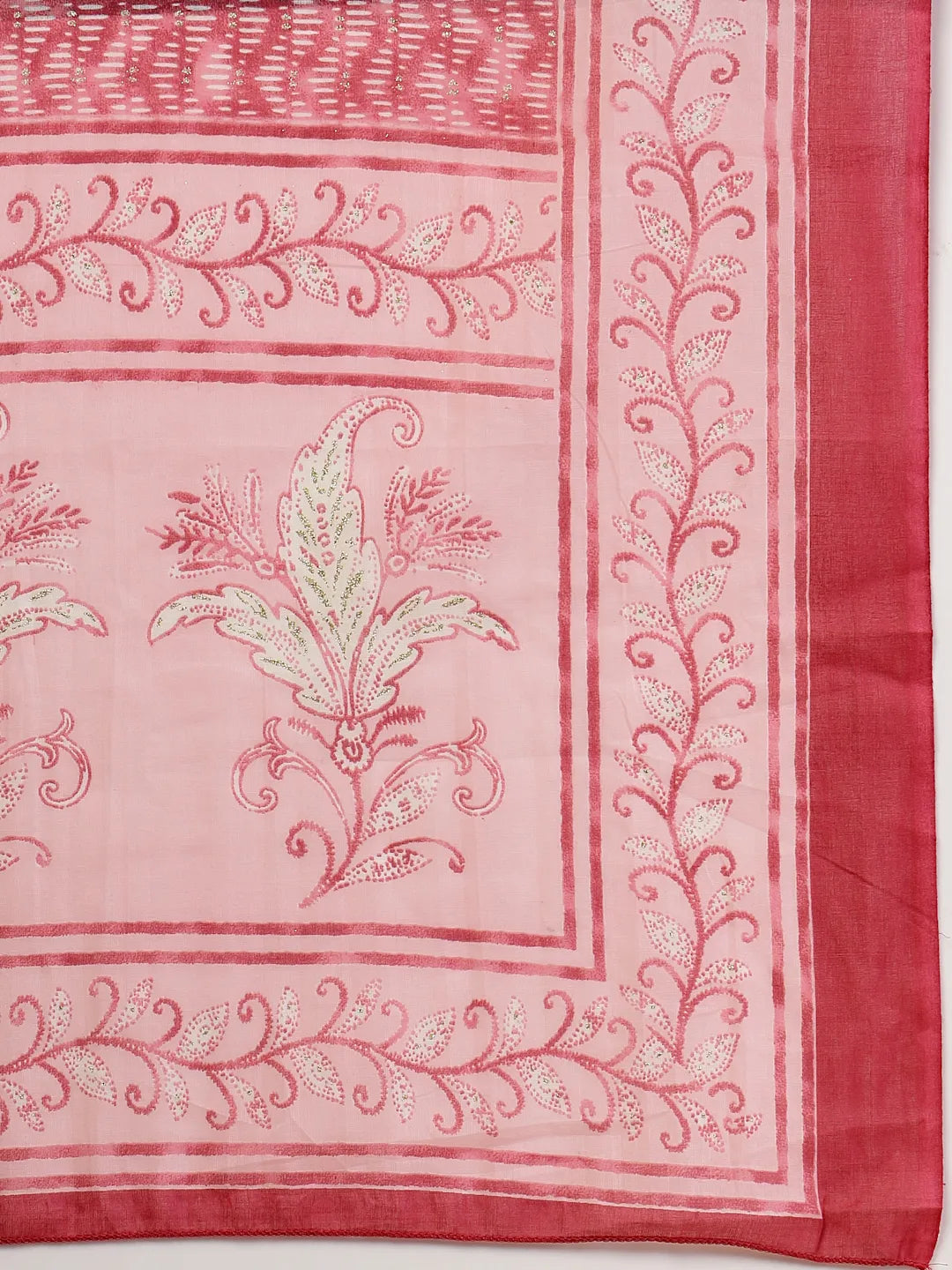 Yufta Pink Pure Cotton Anarkali Dupatta Pant Set | Grocsy
