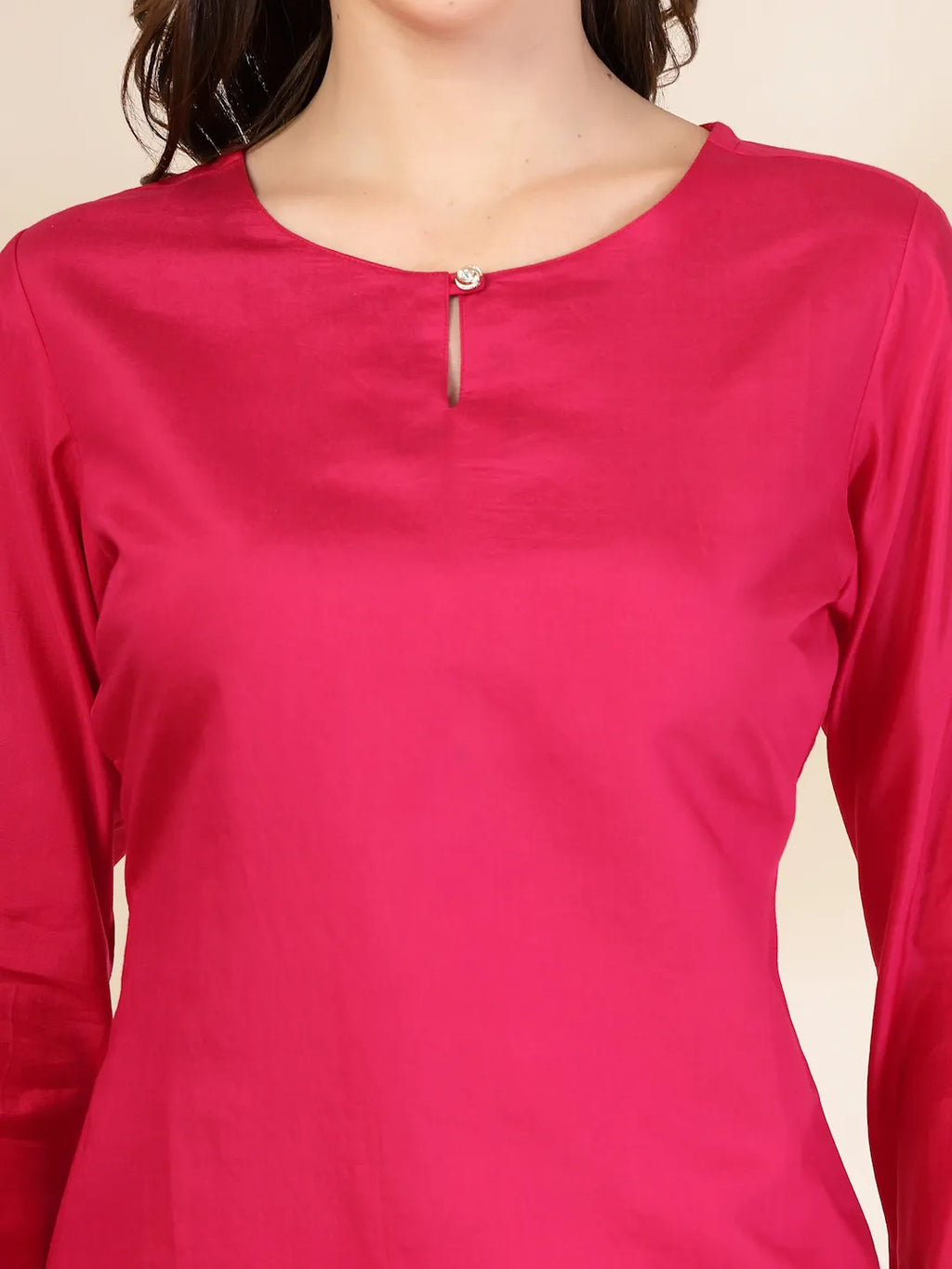 Yufta Pink Silk Straight Kurta With Palazzo Dupatta Set | Grocsy