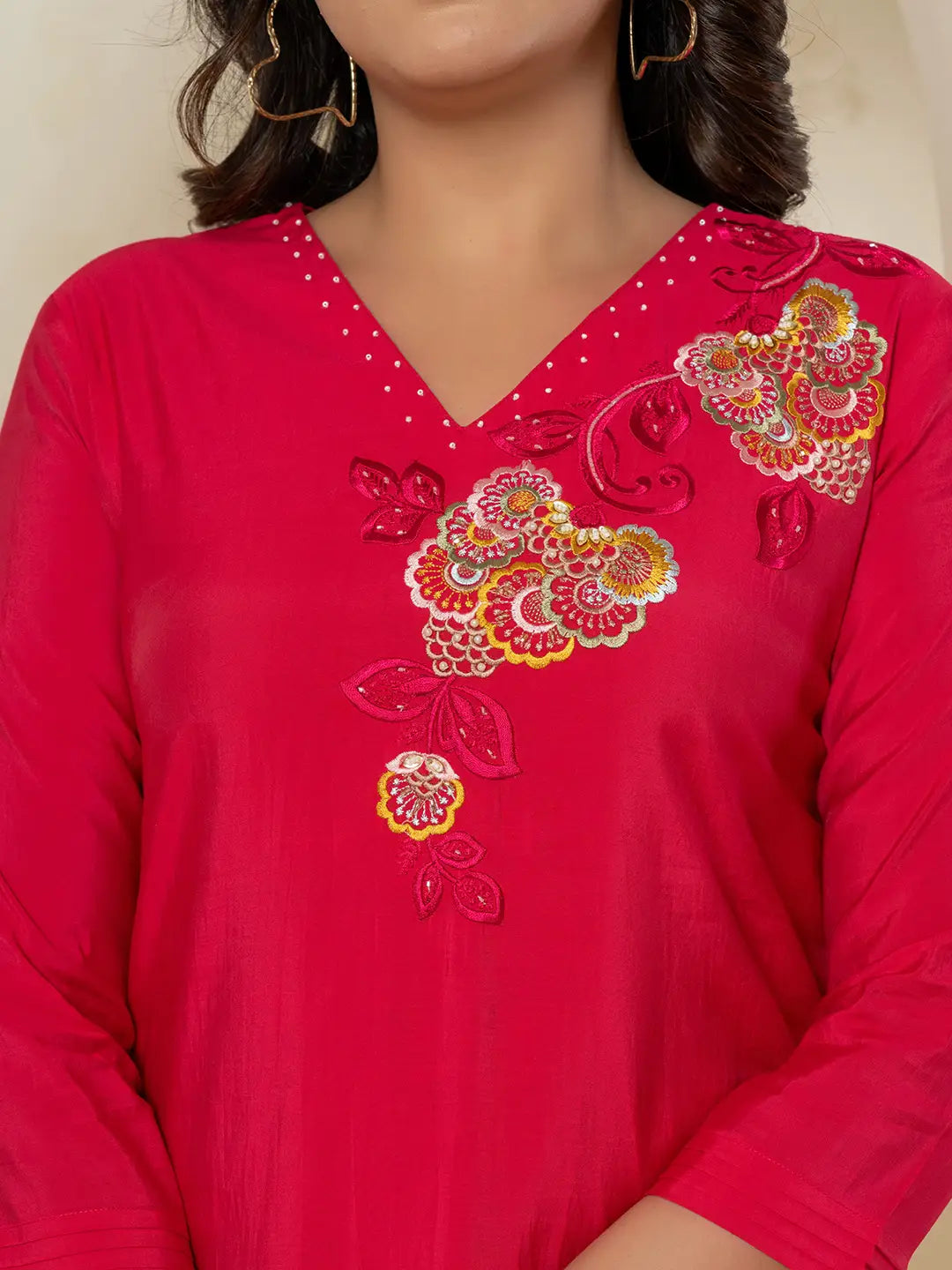 Yufta Pink Thread_Work Shirt And Palazzo Silk Blend Co-Ord Set | Grocsy