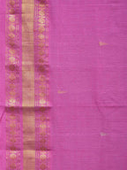 Pink Uppada Cotton Handloom Saree with Karpur Pallu Design - Global Threads | Grocsy