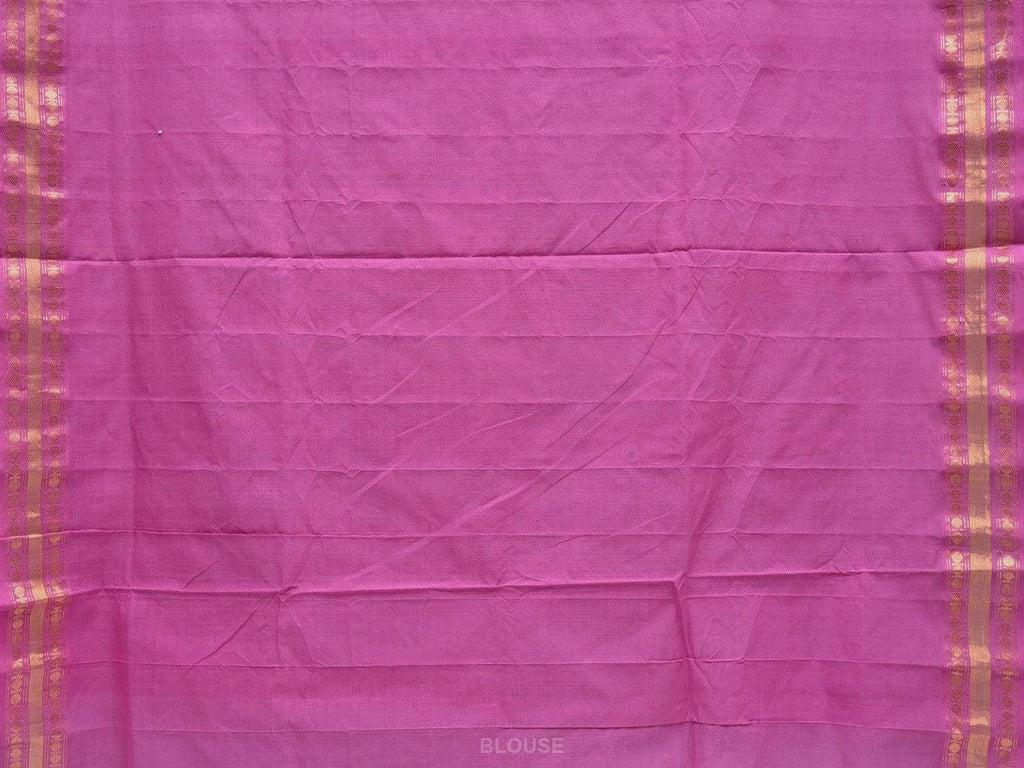 Pink Uppada Cotton Handloom Saree with Karpur Pallu Design - Global Threads | Grocsy