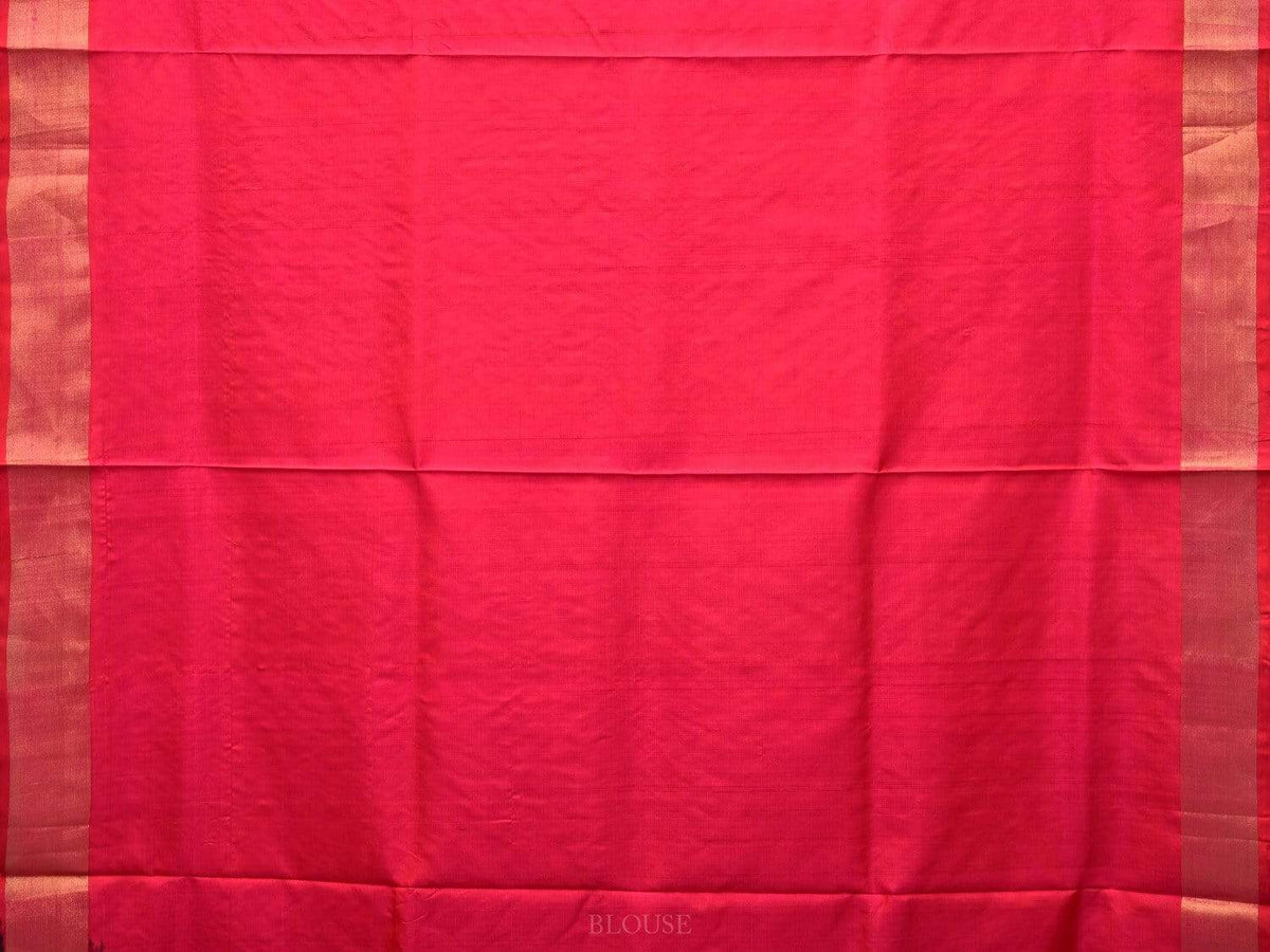 Pink Uppada Silk Handloom Saree with All Over Grill Design - Global Threads | Grocsy