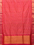 Pink Uppada Silk Handloom Saree with All Over Grill Design - Global Threads | Grocsy