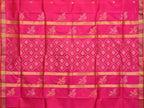 Pink Uppada Silk Handloom Saree with Birds and Jamdani Pallu Design - Global Threads | Grocsy