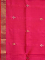 Pink Uppada Silk Handloom Saree with Birds and Jamdani Pallu Design - Global Threads | Grocsy