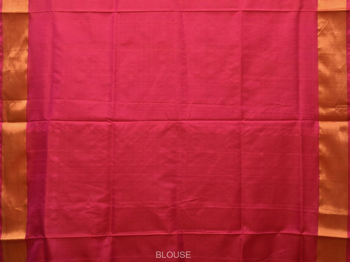 Pink Uppada Silk Handloom Saree with Birds Pallu Design - Global Threads | Grocsy