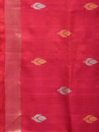 Pink Uppada Silk Handloom Saree with Floral and Birds Design - Global Threads | Grocsy