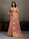 Anaita Pink Tissue Silk Woven Saree With Blouse | Grocsy
