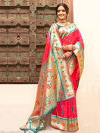 Anaita Pink Silk Saree With Blouse Piece | Grocsy