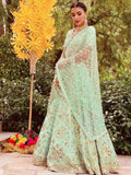 Tulsi Art Pista Green Paper Mirror Mulberry Silk Wedding Wear Lehenga Choli | Grocsy