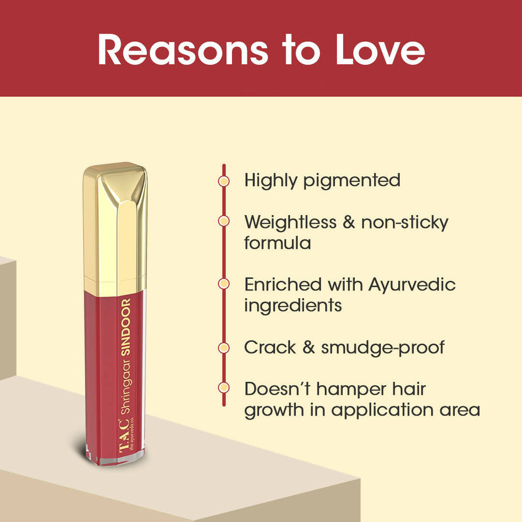 TAC - The Ayurveda Co. 100% Natural Herbal Liquid Sindoor Maroon | Grocsy