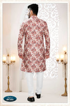Joban Fashion Men's Cream Base Straight Rayon Thread Embroidery All Over Kurta Set | Grocsy