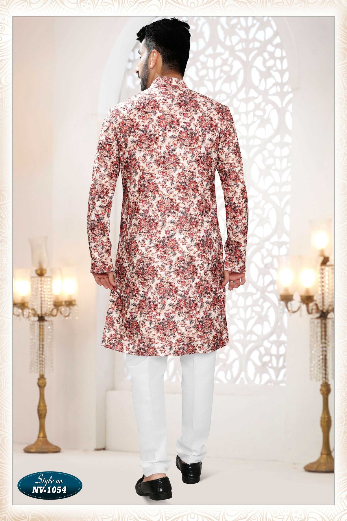 Joban Fashion Men's Cream Base Straight Rayon Thread Embroidery All Over Kurta Set | Grocsy