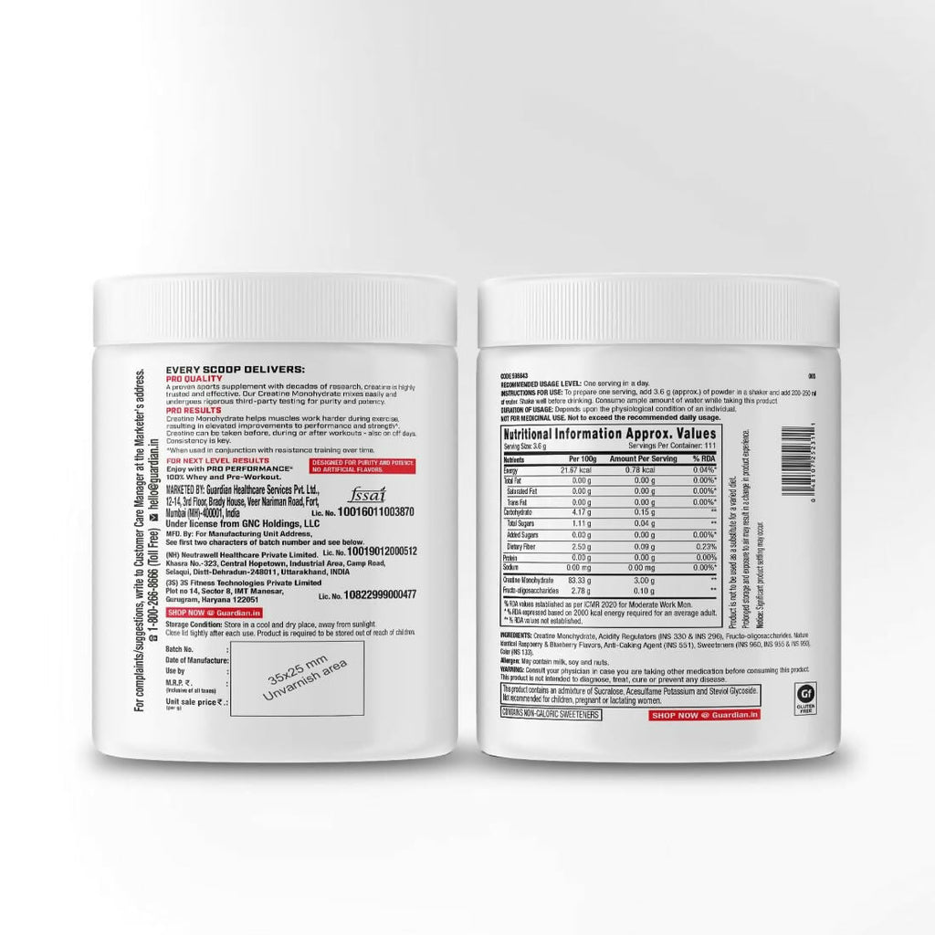 GNC Pro Performance Creatine Monohydrate Cranberry | Grocsy
