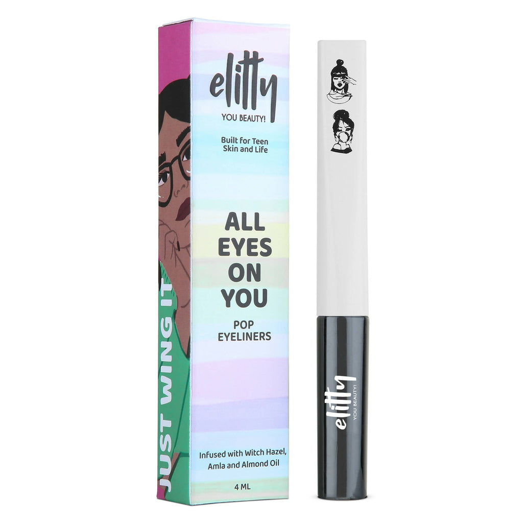 Elitty Black Pop Color Matte Finish Liquid Eyeliner - Dark Matter-Black | Grocsy
