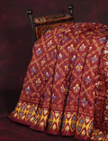 Maroon All Over Printed Semi Chanderi Saree By Gayathri Reddy Designer Studio | Grocsy